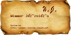 Wimmer Józsiás névjegykártya